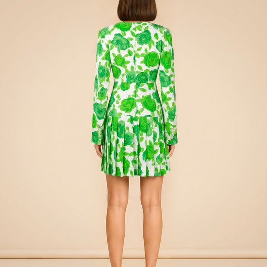 Pleated Floral Print model_back