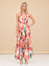 Clare Pleated Halter Maxi Dress — model front 2