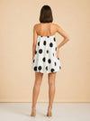 Polka Dot Bubble Mini Dress model_back