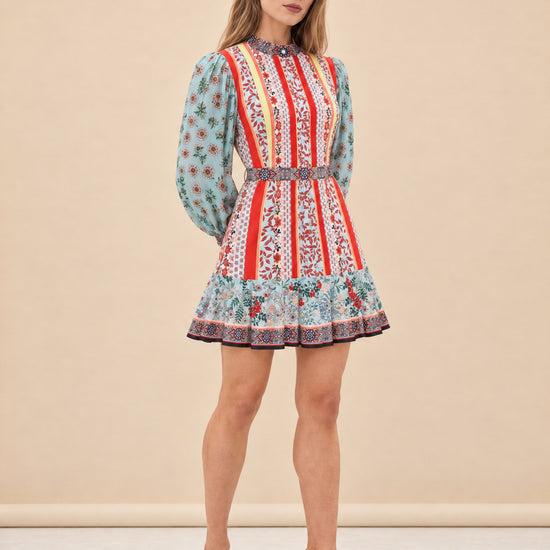 Poplin pintucked mini dress model_front_2