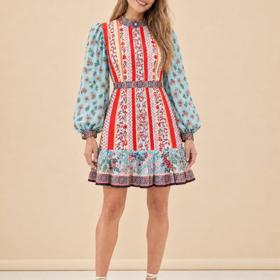 Poplin pintucked mini dress model_front