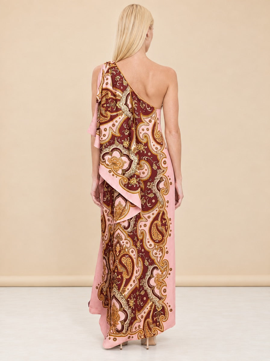 Porter One-Shoulder Maxi Dress model_back