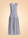 Porter Smocked Drop Waist Midi-Dress by Marie Oliver — front detail