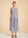 Porter Smocked Drop Waist Midi-Dress by Marie Oliver — front