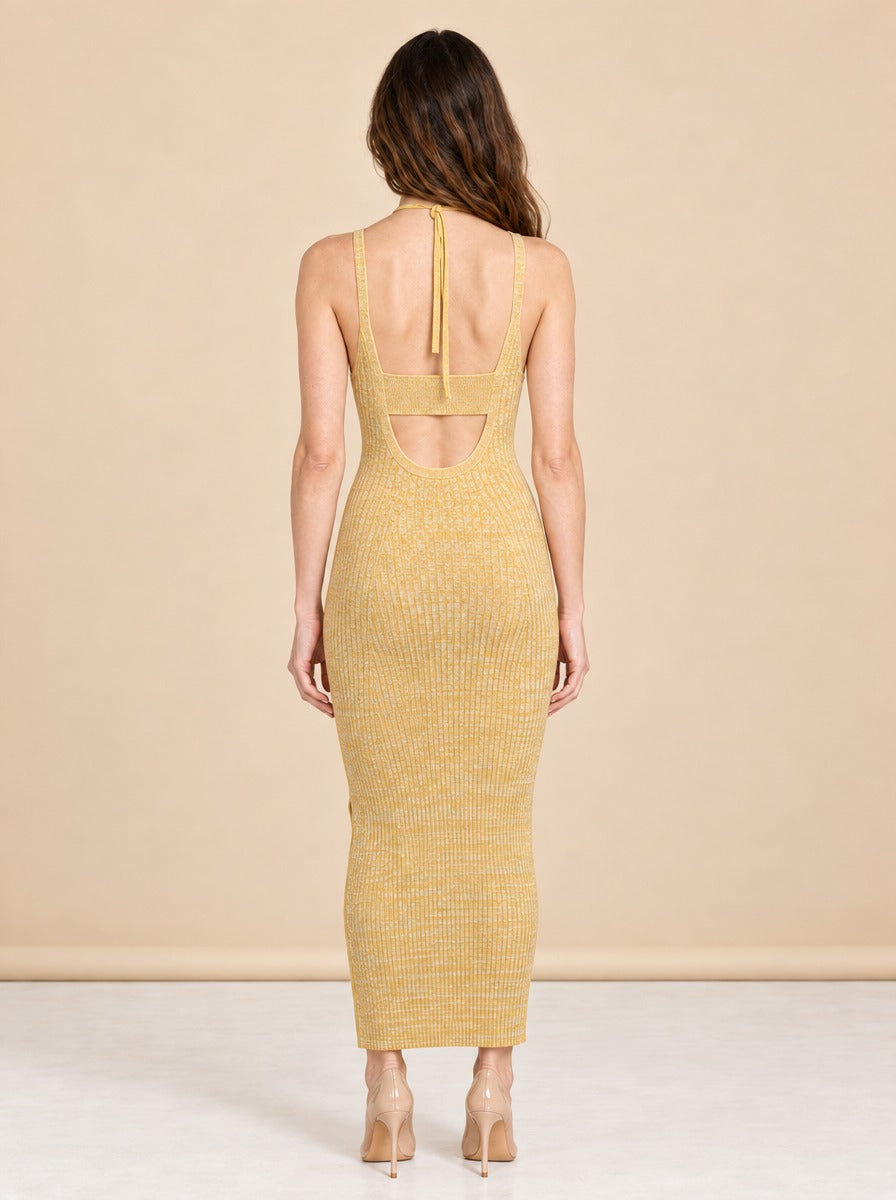 Printed Long Dress model_back