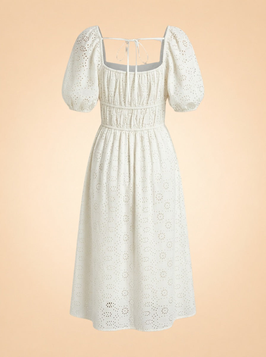 Puff Sleeve Midi ghost_back