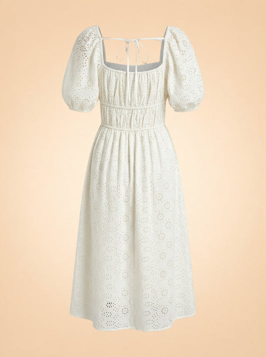 Puff Sleeve Midi ghost_back