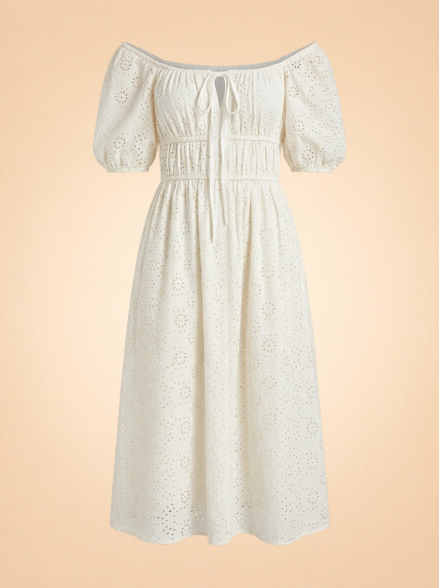 Puff Sleeve Midi ghost_front