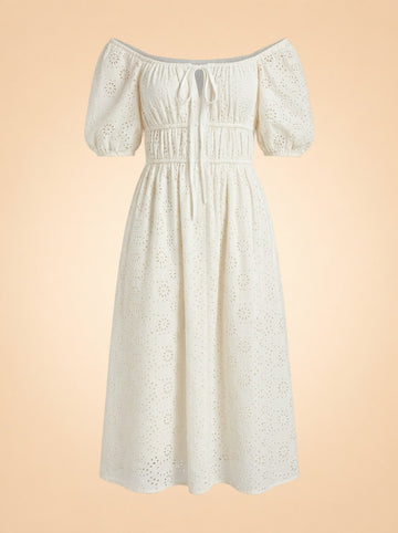 Puff Sleeve Midi ghost_front