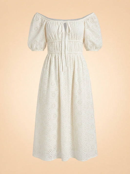Puff Sleeve Midi ghost_front
