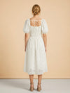 En Saison Puff Sleeve Midi model back