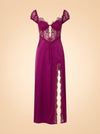 Purple Casey Lace-Inset Midi Dress ghost_front