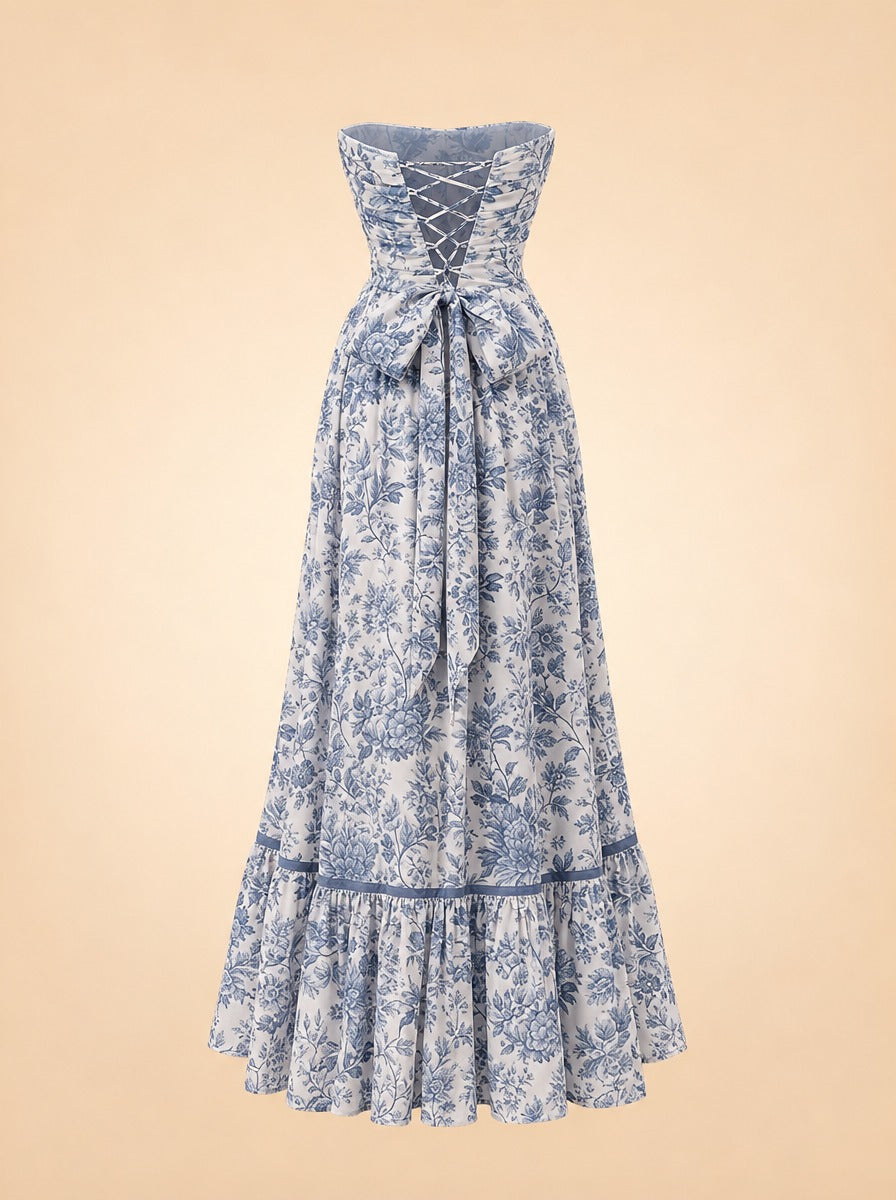 V. Chapman Regina Strapless Maxi Dress ghost_back