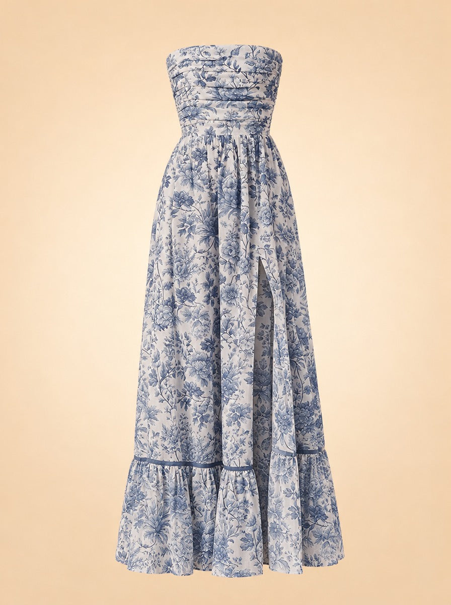 V. Chapman Regina Strapless Maxi Dress ghost_front