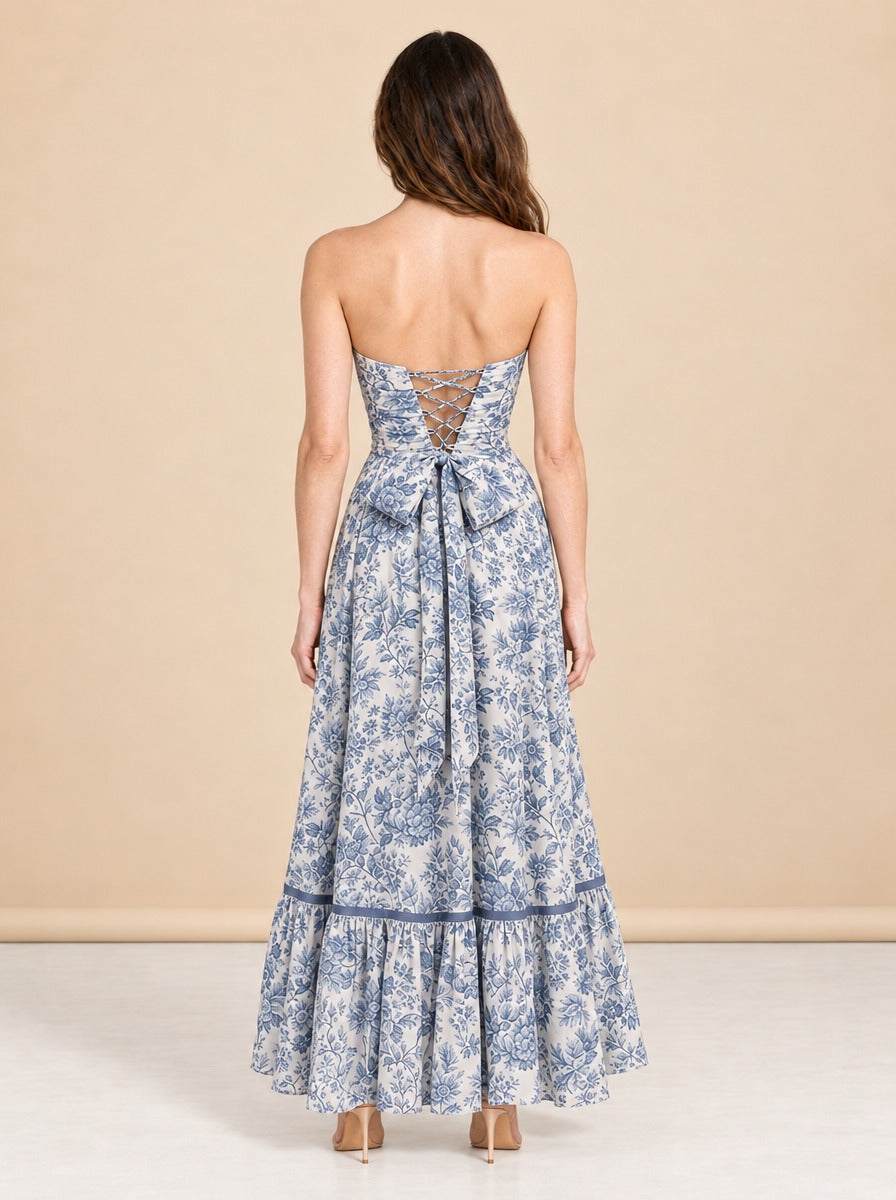 V. Chapman Regina Strapless Maxi Dress model_back