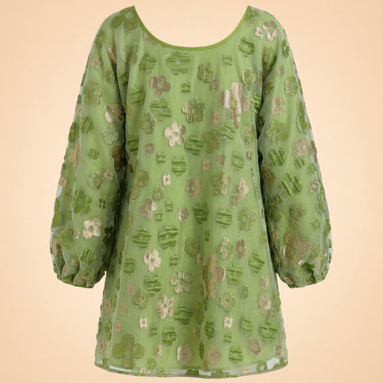 Retro Green Organza Good Luck Dress