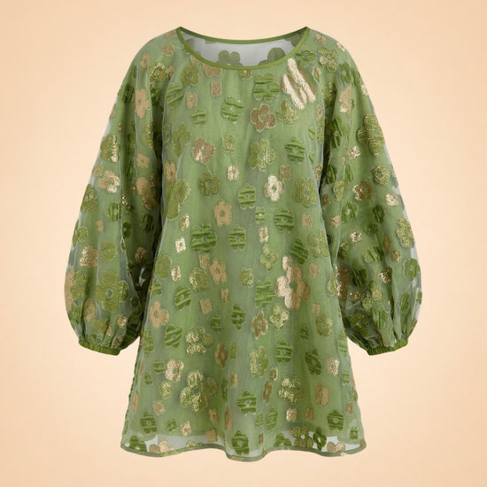Retro Green Organza Good Luck Dress