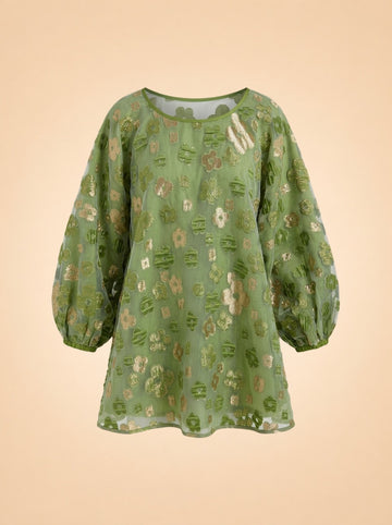 Retro Green Organza Good Luck Dress