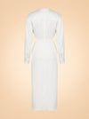 Ruched Disconnect Shirt Dress In White ghost_back