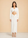 Ruched Disconnect Shirt Dress in White — Christopher Esber