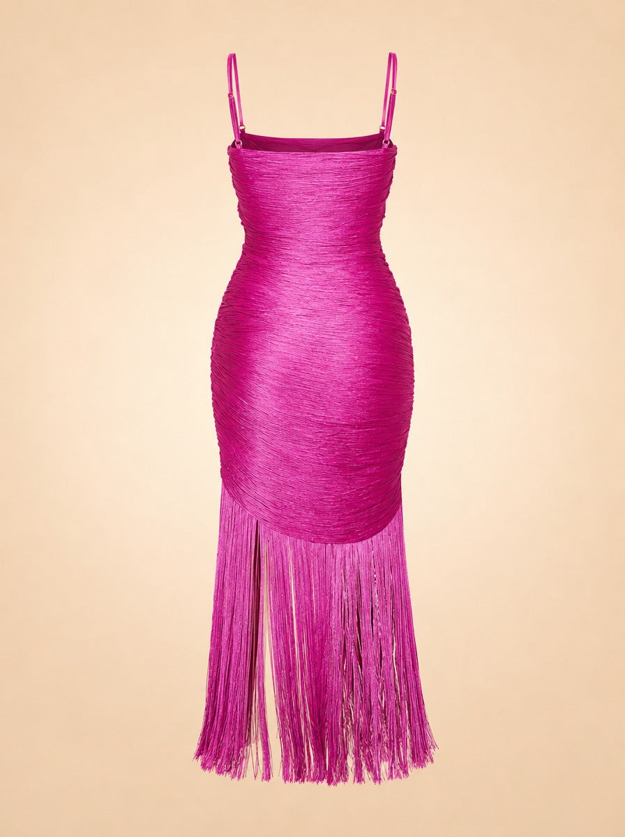 Sally Horizontal Fringe Midi Dress ghost_back