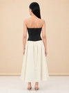 Sant Roc Strapless Cloqué Midi Dress — model back