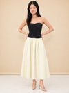 Sant Roc Strapless Cloqué Midi Dress — model front 3