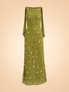 Elina Paillette Cowl-Back Maxi Dress — ghost front