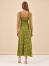 Elina Paillette Cowl-Back Maxi Dress — model back