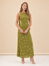 Elina Paillette Cowl-Back Maxi Dress — model front 2