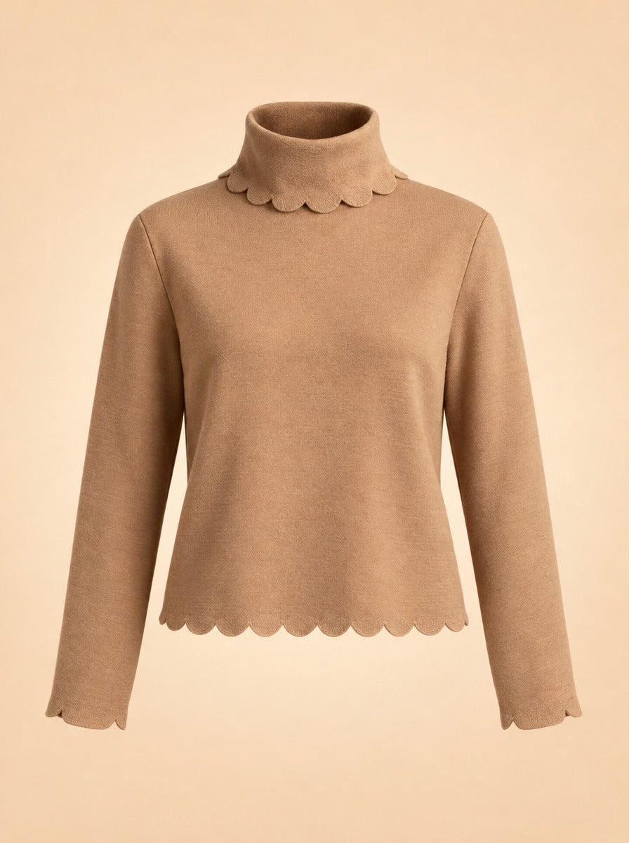 Scalloped Roll Neck Sweater ghost_front