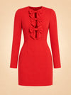 Rebecca Vallance Scarlett Red bow-detail minidress ghost_front