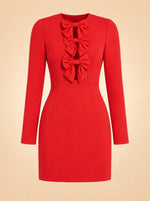 Rebecca Vallance Scarlett Red bow-detail minidress ghost_front