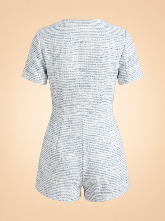 Danes Romper in Waldorf Tweed Blue