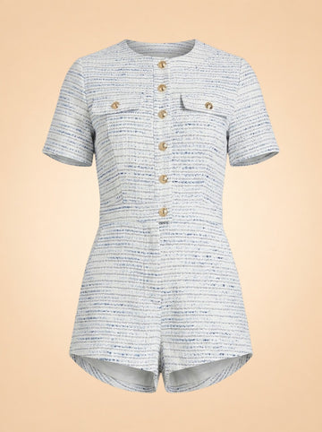 Danes Romper in Waldorf Tweed Blue