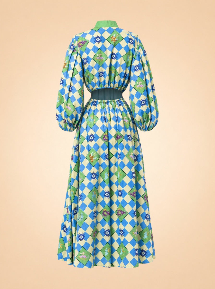 Lou Twisted Linen Midi Shirt Dress — ghost back