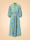 Lou Twisted Linen Midi Shirt Dress — ghost front