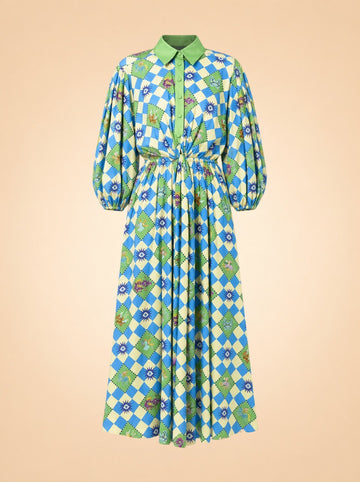 Lou Twisted Linen Midi Shirt Dress — ghost front
