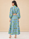 Lou Twisted Linen Midi Shirt Dress — model back