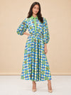 Lou Twisted Linen Midi Shirt Dress — model front 2