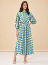 Lou Twisted Linen Midi Shirt Dress — model front 3