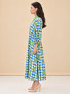 Lou Twisted Linen Midi Shirt Dress — model side