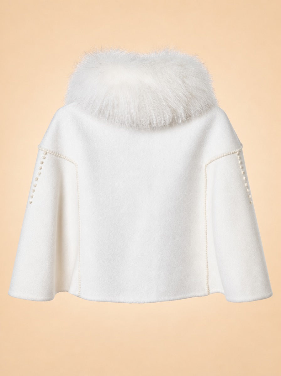 Short Embroidery Caplet ghost_back