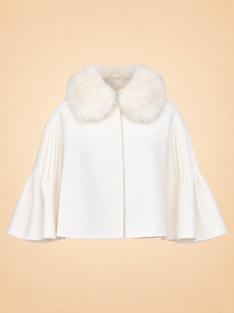Short Embroidery Caplet ghost_front