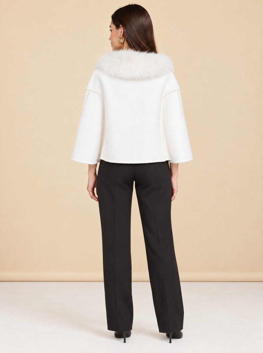 Short Embroidery Caplet model_back