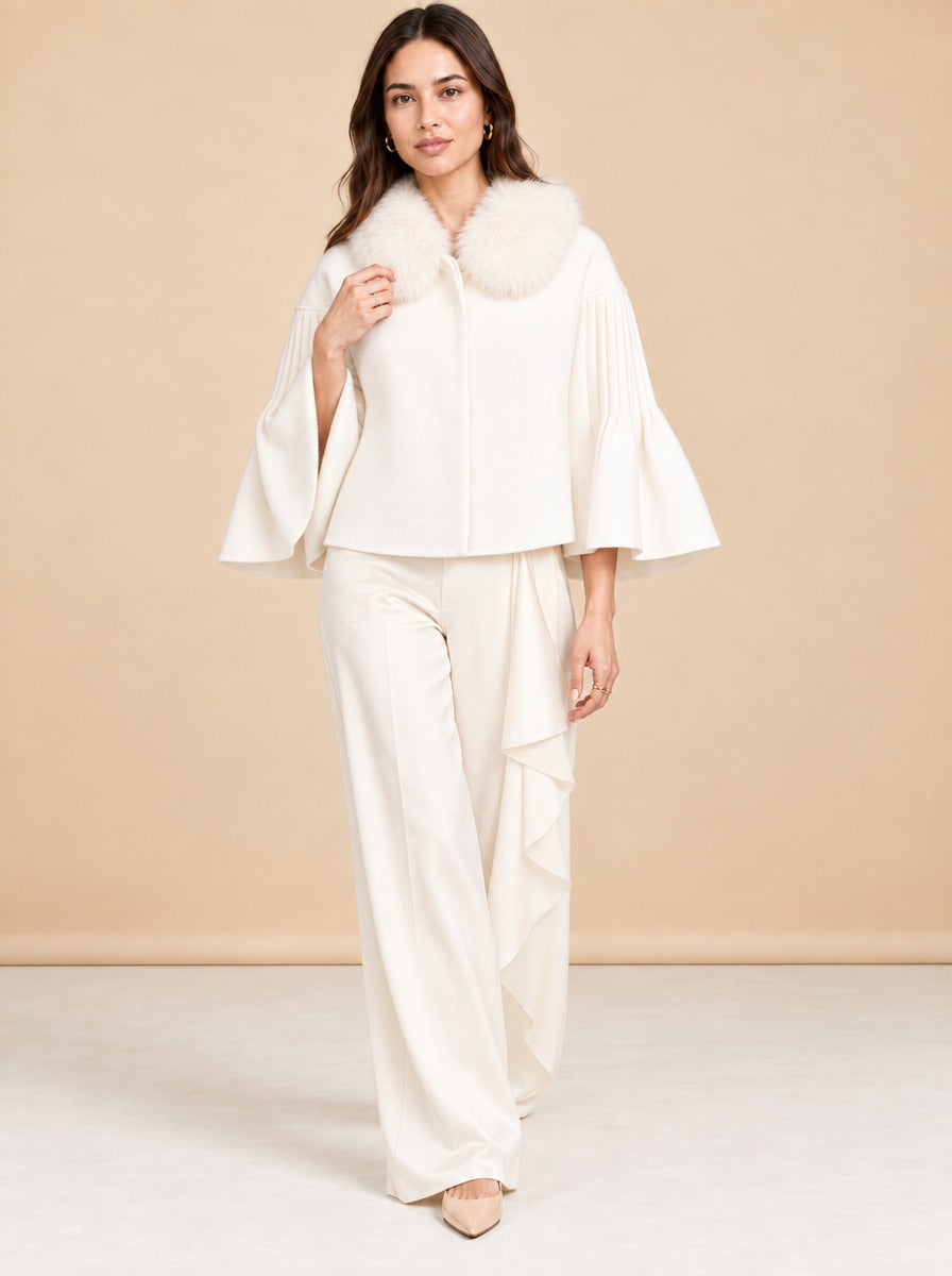 Short Embroidery Caplet model_front_3