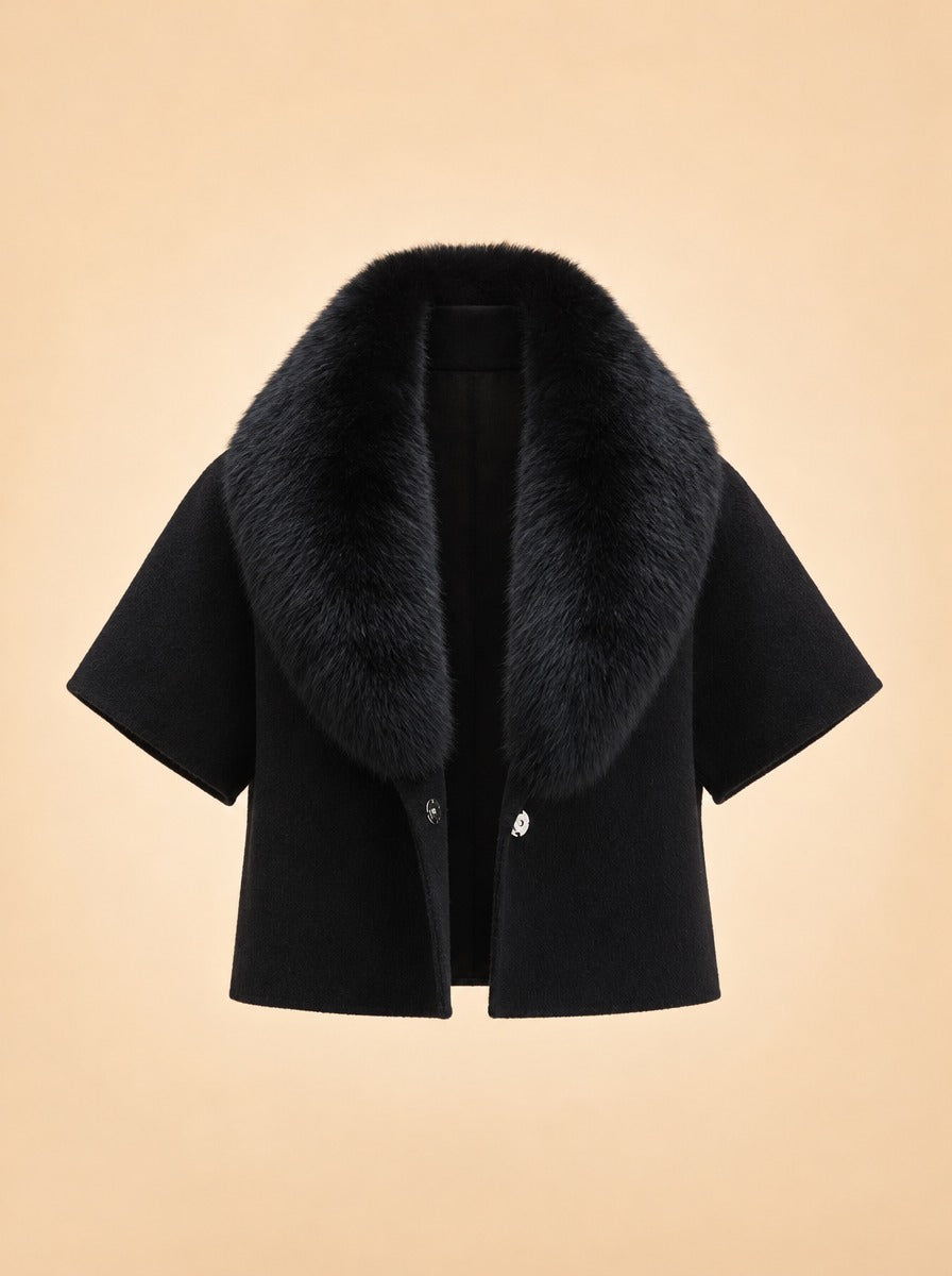 Short-sleeve Jacket with Fur Collar ghost_front