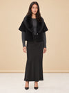 Short-sleeve Jacket with Fur Collar model_front
