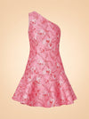 Silas Floral Print One-Shoulder Minidress ghost_front
