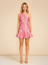 Silas Floral Print One-Shoulder Minidress model front